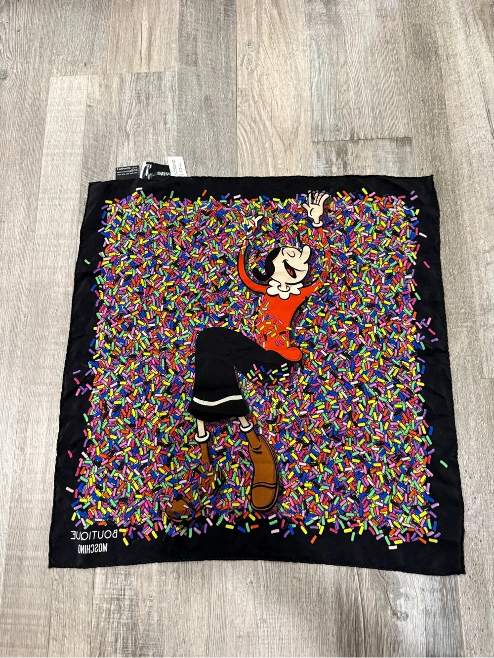Moschino Boutique Larioseta Silk Scarf Olive Oyl - Picture 5 of 8